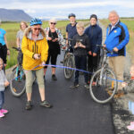 Klippt á borða á hjólastíg