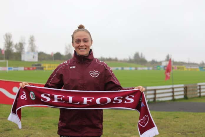 Sif Atladóttir á Selfossvelli. Ljósmynd/Arnar Helgi Magnússon