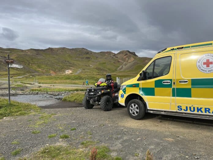 Frá útkalli dagsins í Reykjadal. Ljósmynd/Landsbjörg
