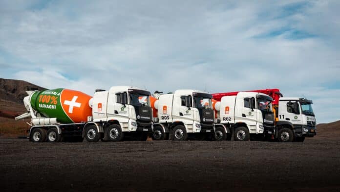 Rafmagnsbílar Steypustöðvarinnar. Ljósmynd/Aðsend