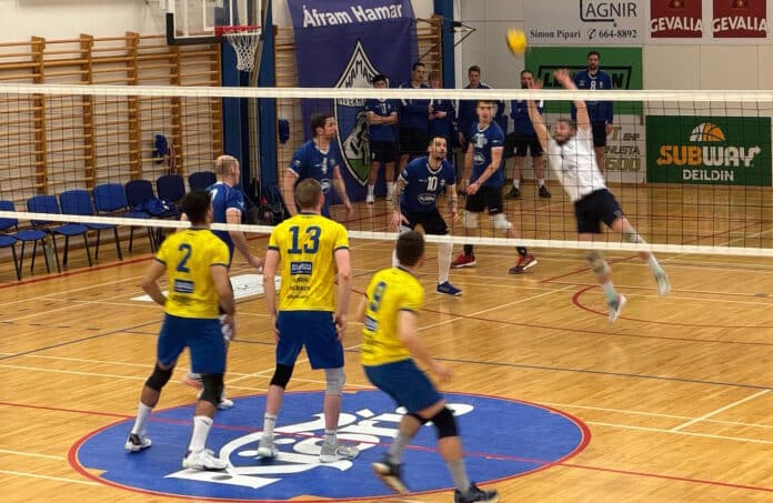 Úr leiknum í kvöld. Ljósmynd/Aðsend