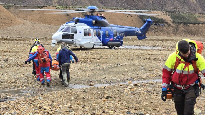 Björgun Þyrla Landmannalaugar