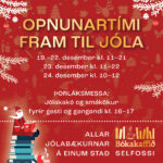 Bókakaffið opnunartími til jóla 2024 9×9 cm